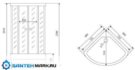 Душевая кабина Timo Lux T-7780 80x80