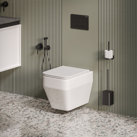 Унитаз Grossman GR-4410SQ (530х365х370) безободковый,смыв торнадо,белый с тонкой крышкой,микролифт,1 место
