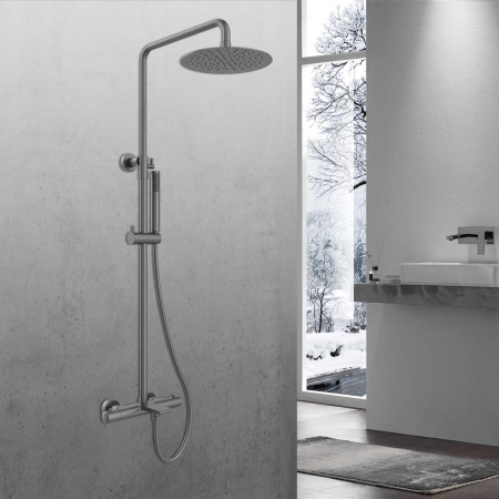 Душевая стойка Vincea Vogue VSFS-1V1TGM термостатическая, вороненая сталь Душевая стойка Vincea Vogue VSFS-1V1TGM термостатическая, вороненая сталь