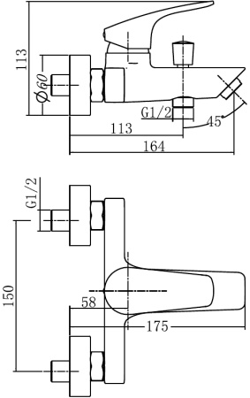 Смеситель Aquanet Static Black AF330-20B