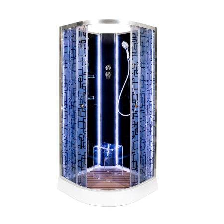 Душевая кабина DTO BM 1510 N LED BLACK 100x100 с подсветкой