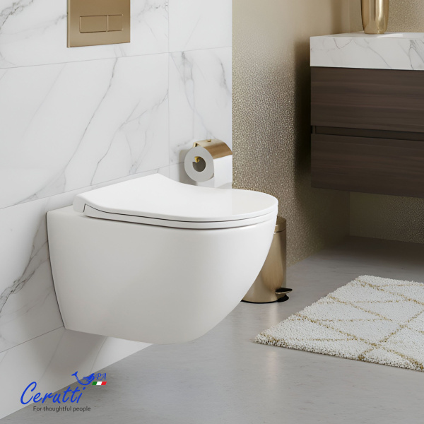Унитаз Ceruttispa АМИЧИ (AMICI) Aria Tornado CT11388 безободковый (490х335х340)