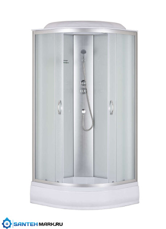 Душевая кабина Taliente 90x90 см, рифленое стекло, профиль матовый хром, со средним поддоном