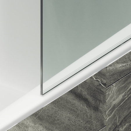 Шторка на ванну MaybahGlass в широком профиле, 8 мм, Стекло Бесцветное, 30x140 (MGV-248-1ш) универсальная