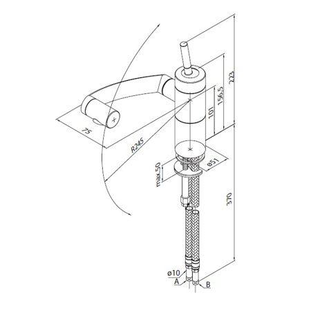 Смеситель для кухонной мойки Damixa Arc 290007364 Черный матовый