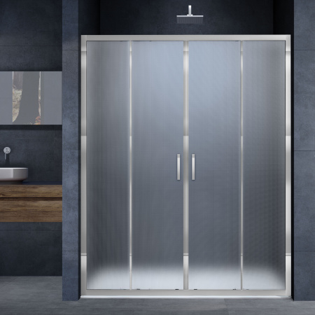 Душевая дверь в нишу Vincea Alpha VDS-3AL2160MT, 1600, хром, стекло текстурное