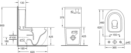 Унитаз Aquanet Rimless Cube 2-C CL-12288