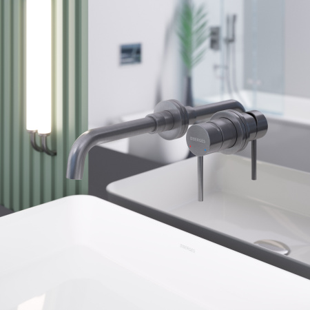 Смеситель Berges VENTAS R скрытого монтажа, раздельный, оружейная сталь