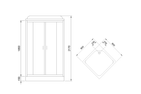 Душевая кабина Royal Bath 80HP6-WC (белое/матовое) 80x80x217