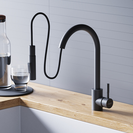 Смеситель для кухонной мойки Dorff Logic D3007522 Черный