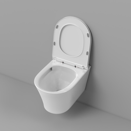 Унитаз Grossman Thin Rim GR-5604SQ (520х360х355) тонкий ободок,белый с тонкой крышкой,микролифт,смыв торнадо,1 место