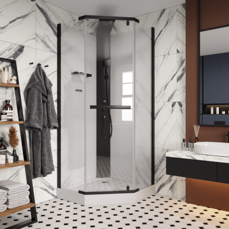 Душевая кабина Ceruttispa CHIKA901B без крыши (90x90x215-225)