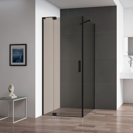 Душевой уголок Cezares Slider 80x90 SLIDER-AH-1-90-70/80-BR-NERO профиль Черный матовый стекло бронзовое без поддона
