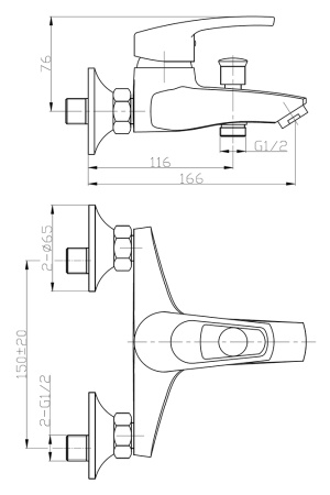 Смеситель для ванны WeltWasser Isar 503 10000002012 Хром