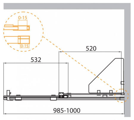 Шторка на ванну CEZARES STREAM-VFS-11-100/150-C-Cr
