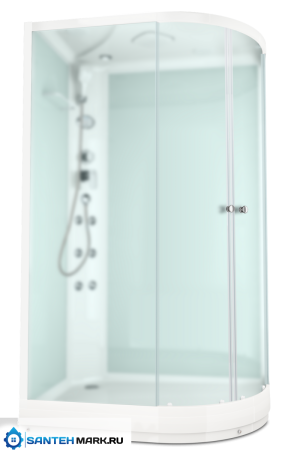 Душевая кабина Domani-Spa Delight 128 L  с гидромассажем светлые стенки прозрачные стекла