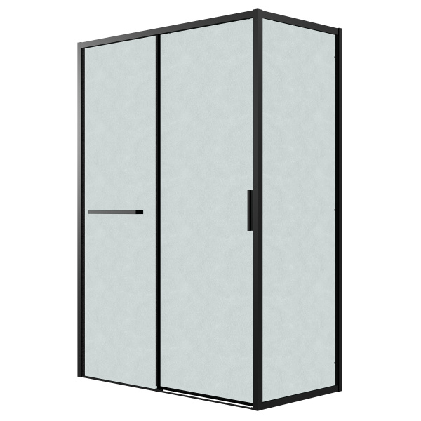 Душевая боковая стенка Grossman Style 200.K33.05.100.21.02 (100х195) черный матовый,стекло шиншилла, 1 место