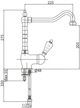 Смеситель для раковины Cezares Vintage VINTAGE-LSM2-02-Sw с донным клапаном