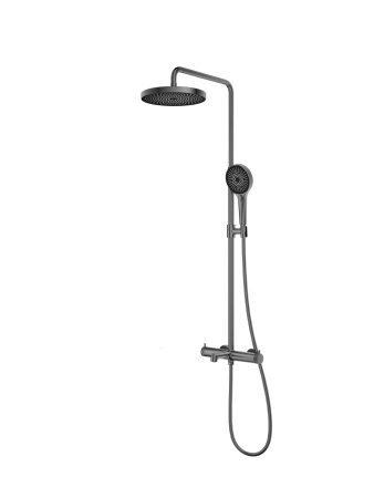 Душевая стойка Vincea Rim VSFS-2RM1GM с изливом, вороненая сталь