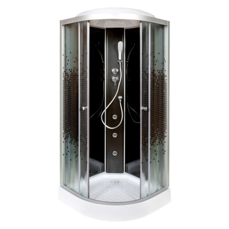 Душевая кабина DTO L 801 GM BLACK 100x100 с гидромассажем