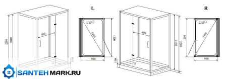Душевая кабина Timo Premium Н-510 R 120x90