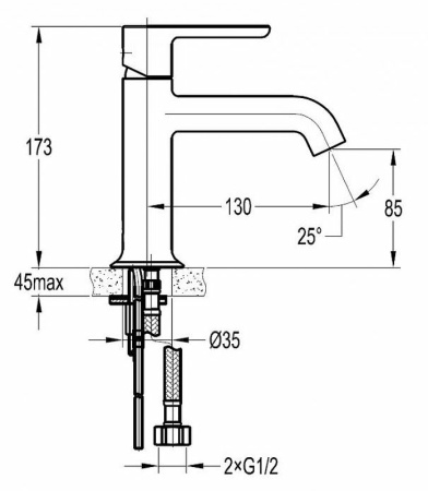 Смеситель для раковины Cezares Eco ECO-LS-NOP-W0 Черный матовый