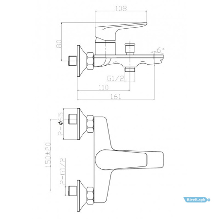 Смеситель для ванны WeltWasser WW MX Oder 403