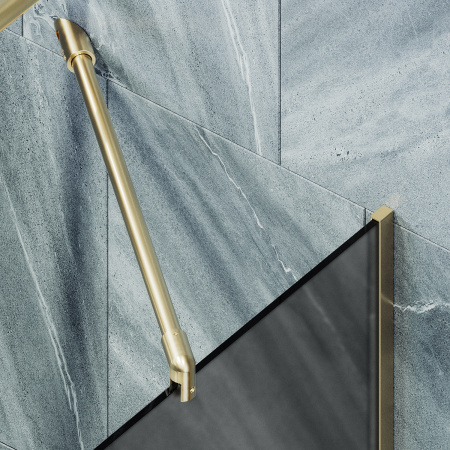 Шторка на ванну MaybahGlass в узком профиле, 6 мм, Стекло Графит матовый, 44x140 (MGV-133-3у) универсальная