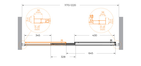 Душевая дверь в нишу CEZARES MOLVENO-BF-3-120-C-Cr-IV