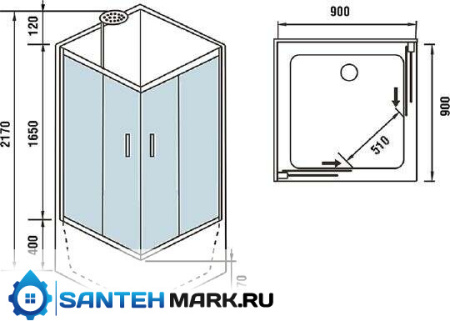 Душевая кабина WeltWasser WW500 Aller 901