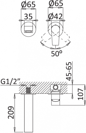 Смеситель Cezares Nautic NAUTIC-BLI2-01-W0 с внутренней частью