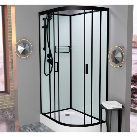Душевая кабина Frank F418L Black 100x80 без крыши Душевая кабина Frank F418L Black 100x80 без крыши