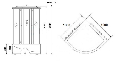 Душевая кабина Niagara Ultra NG-309-01N Мозаик 100x100