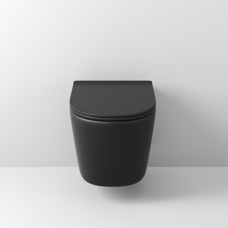 Унитаз Grossman GR-4477BMSQ (485*360*330) ЧЕРНЫЙ МАТОВЫЙ подвесной безободковый СМЫВ ТОРНАДО БЕСШУМНЫЙ 1 мест