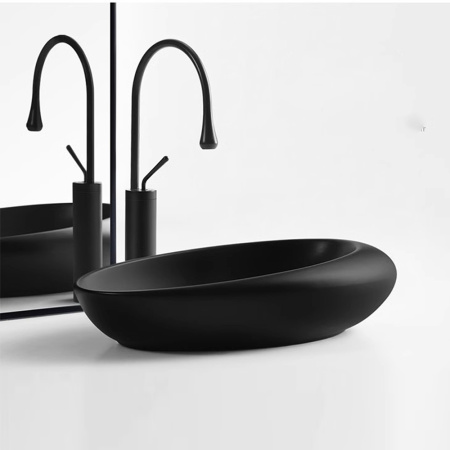 Смеситель Boch Mann TROPFEN B XL для раковины, черный, высокий BM9634