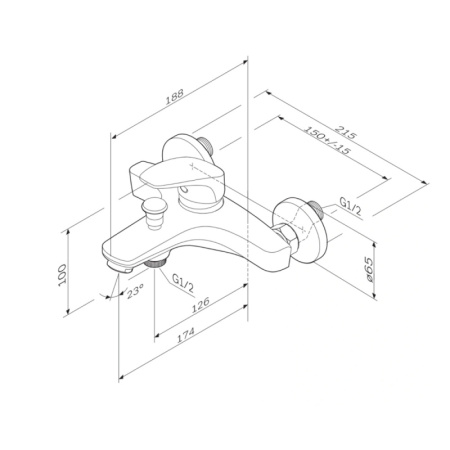 Смеситель для ванны AM.PM Chic F8210064 Хром