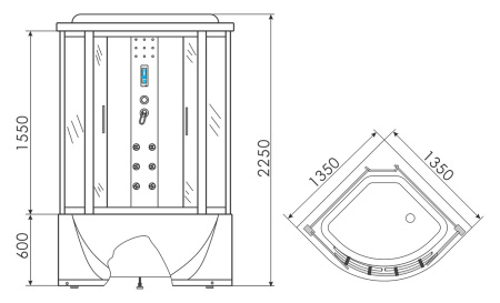 Душевая кабина ERLIT ER 4335T-EXC2 Душевая кабина ERLIT ER 4335T-EXC2