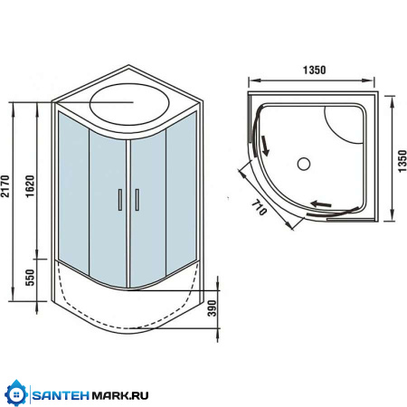Душевая кабина WeltWasser WW500 Emmer 11055