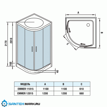 Душевая кабина WeltWasser WW500 Emmer 12015