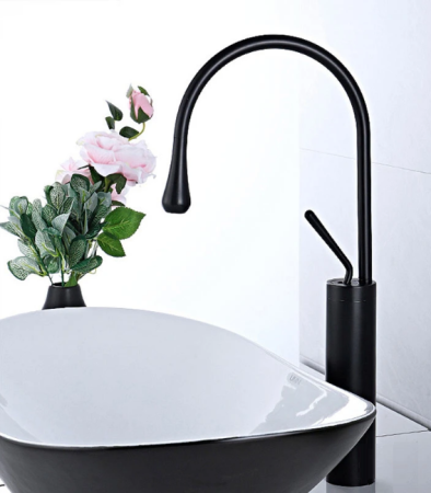 Смеситель Boch Mann TROPFEN B XL для раковины, черный, высокий BM9634