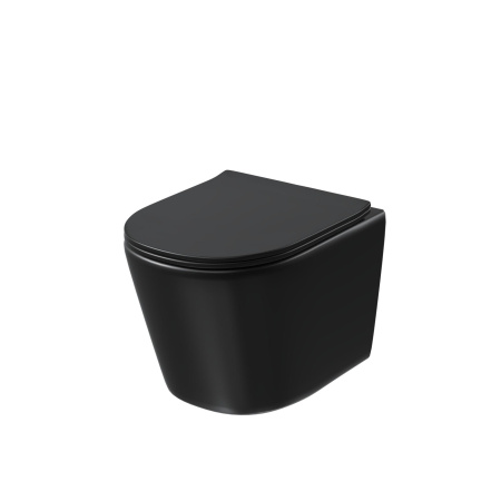 Унитаз Grossman GR-4477BMSQ (485*360*330) ЧЕРНЫЙ МАТОВЫЙ подвесной безободковый СМЫВ ТОРНАДО БЕСШУМНЫЙ 1 мест