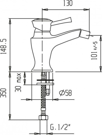 Смеситель для биде Cezares Giubileo GIUBILEO-BSM1-02 Смеситель для биде Cezares Giubileo GIUBILEO-BSM1-02