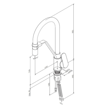 Смеситель для кухонной мойки AM.PM Like F8007827 Черный матовый Синий