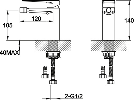 Смеситель для биде BelBagno Carin CAR-BD-CRM