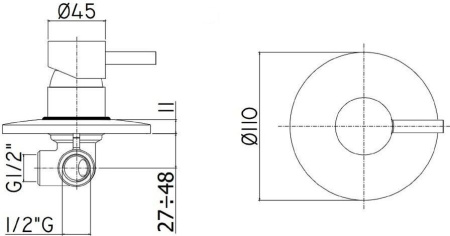 Смеситель Paffoni Light LIG011CR (с внутренней частью)