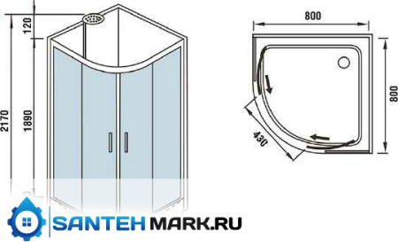 Душевая кабина WeltWasser WW500 Werra 801