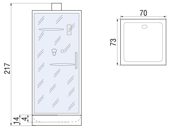 Душевая кабина River Moero Б/К 70/73/14