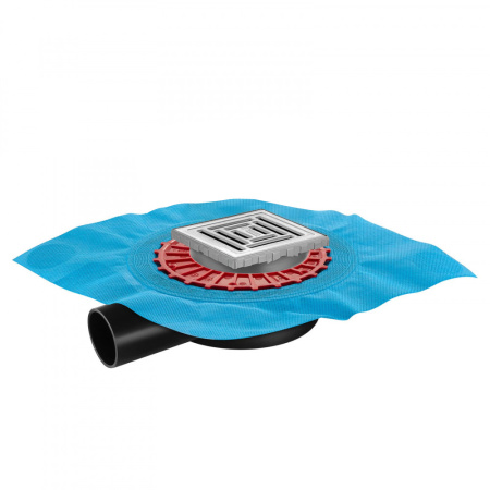 Трап для душа BERGES водосток ZENTRUM Uno 100х100, матовый хром, выпуск D50 H65 боковой