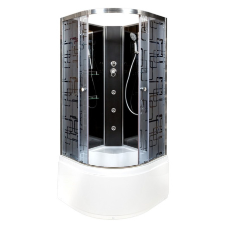 Душевая кабина DTO BM 4510 N GM BLACK 100x100 с гидромассажем