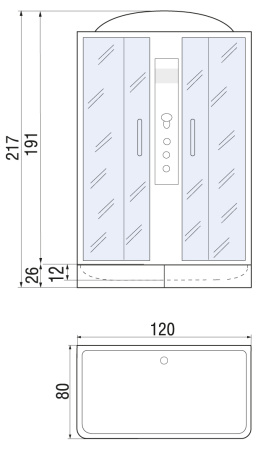 Душевая кабина River Sena 120/80/24 TH Душевая кабина River Sena 120/80/24 TH